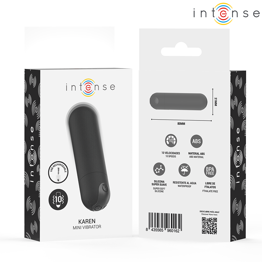 INTENSE - KAREN MINI OPLAADBARE TRILLBULLET ZWART