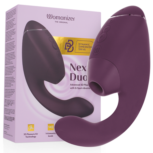 WOMANIZER - DUO NEXT DUBBELE CLITORALE EN G-PLEKSTIMULATOR DONKERPAARS