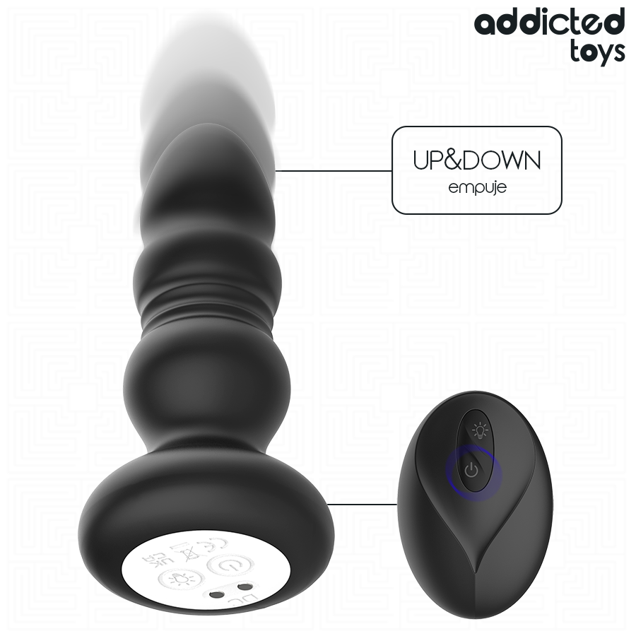 ADDICTED TOYS - STUWENDE VIBRERENDE ANAALPLUG, AFSTANDSBEDIENING MET LED-LICHT