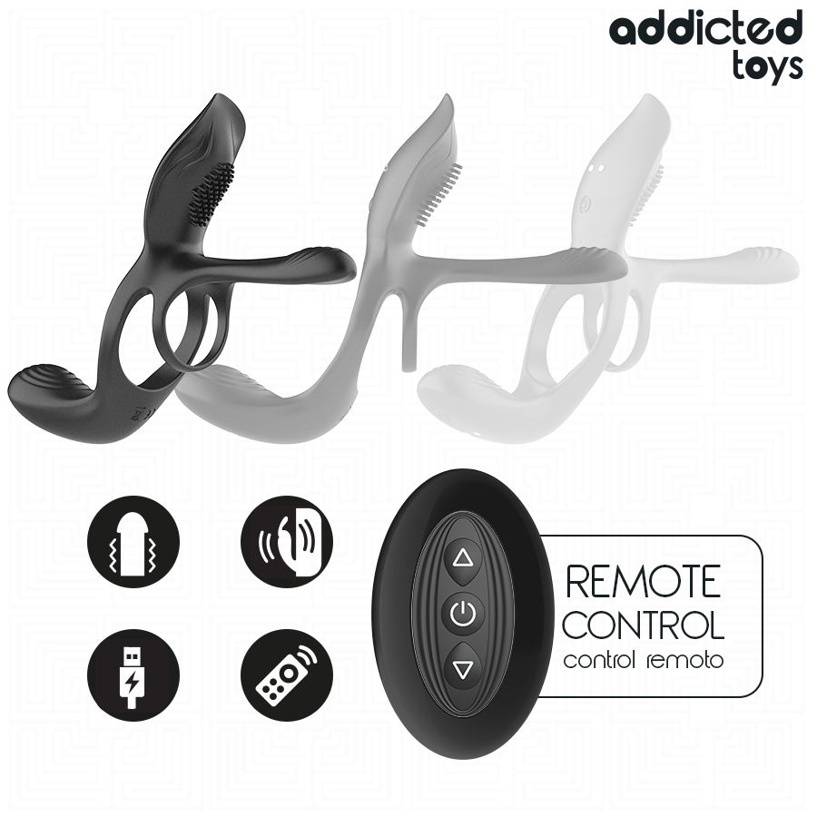 ADDICTED TOYS - DUBBELE PENISRING MET CLITORISSTIMULATOR