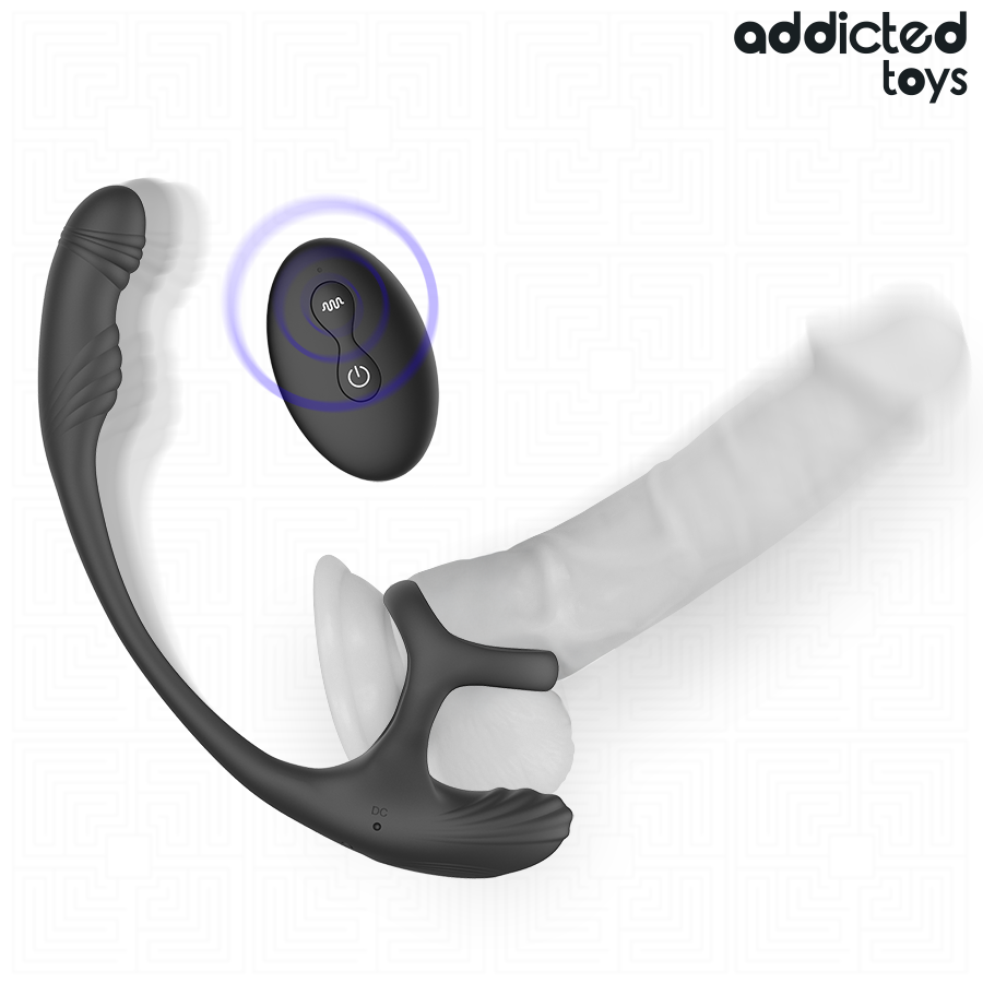 ADDICTED TOYS - ANAALPLUG MET TRILLING EN 360º GOLVENDE- EN TEELBALSTIMULATOR