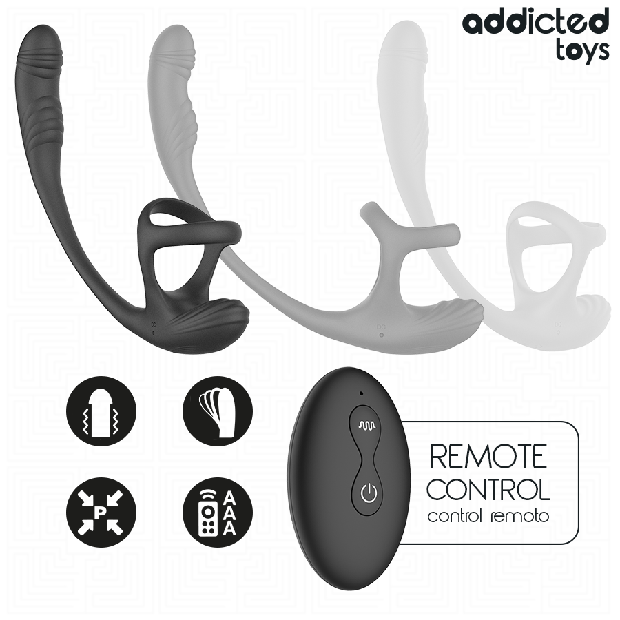 ADDICTED TOYS - ANAALPLUG MET TRILLING EN 360º GOLVENDE- EN TEELBALSTIMULATOR
