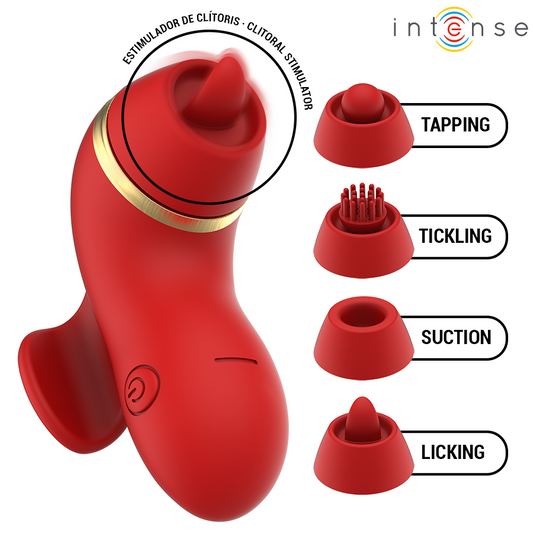 INTENS - PATTY-STIMULATOR MET 4 KOPPEN, ZUIGEN, KLOPPEN, KITZELEN EN LIKKEN