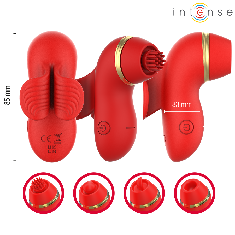 INTENS - PATTY-STIMULATOR MET 4 KOPPEN, ZUIGEN, KLOPPEN, KITZELEN EN LIKKEN