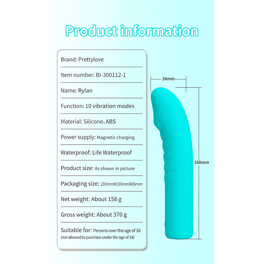 PRETTY LOVE - RYLAN G-SPOT BLAUWE VIBRATOR