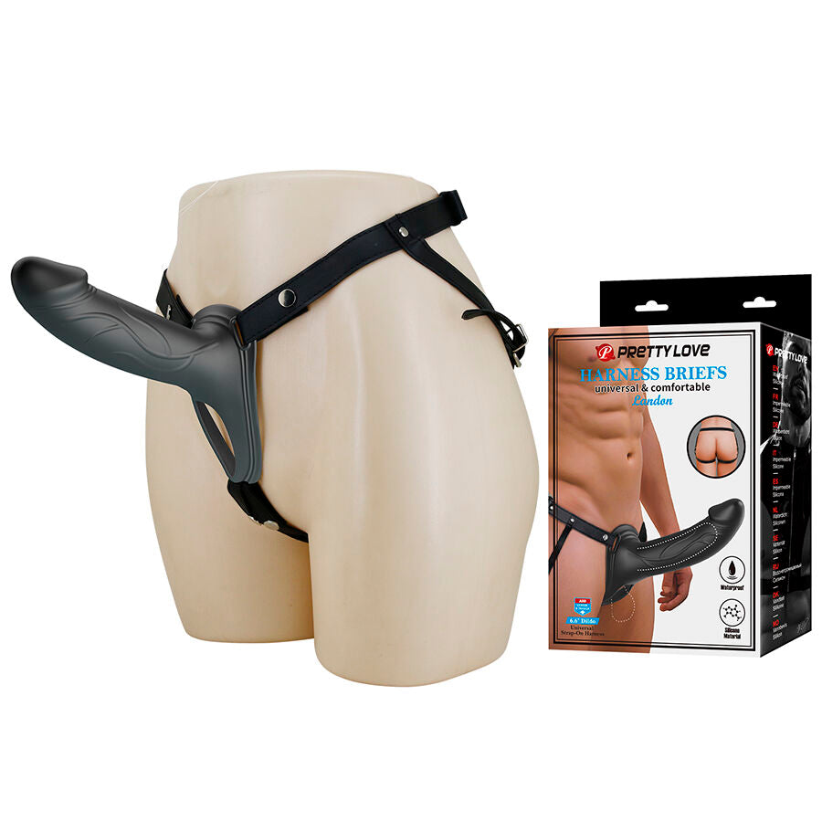 PRETTY LOVE - LANDON ZWARTE VIBRERENDE STRAP-ON