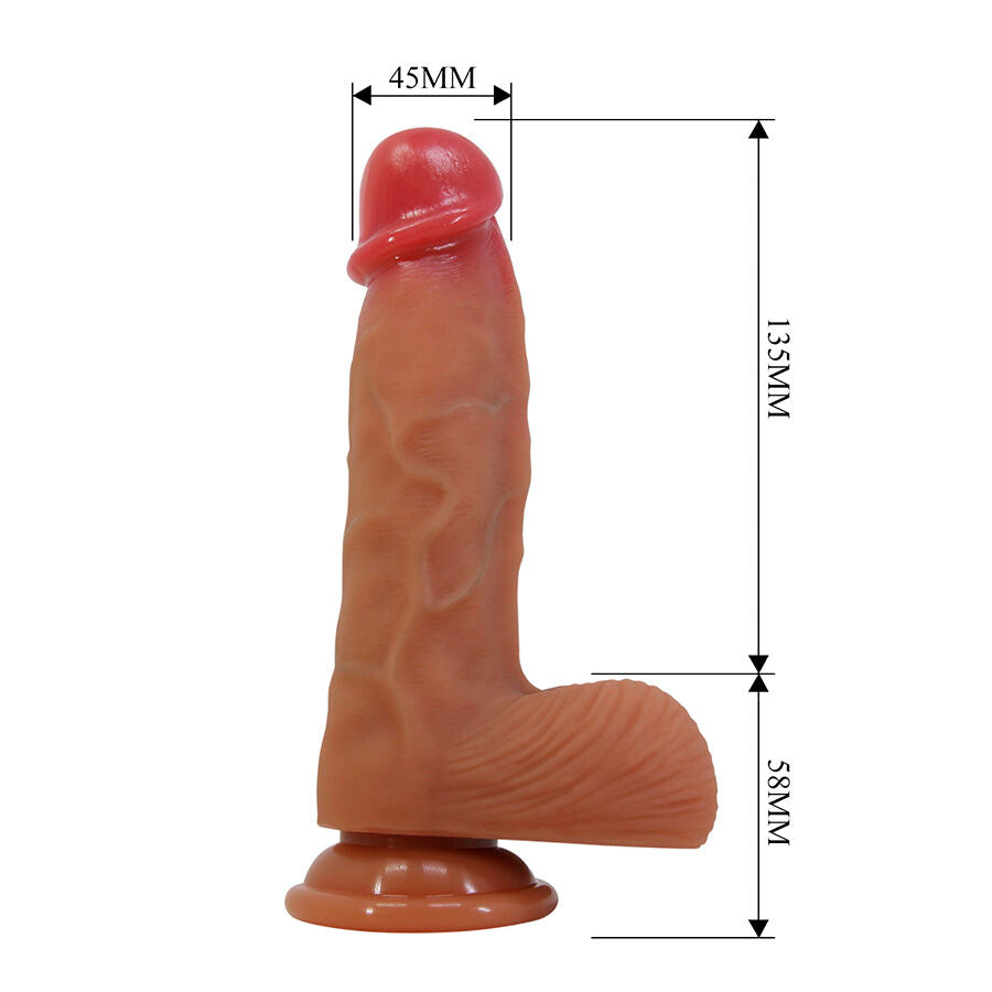 PRETTY LOVE - DUVALL REALISTISCHE DILDO MET ZUIGNAP 19,3 CM -Ø- 4,5 CM