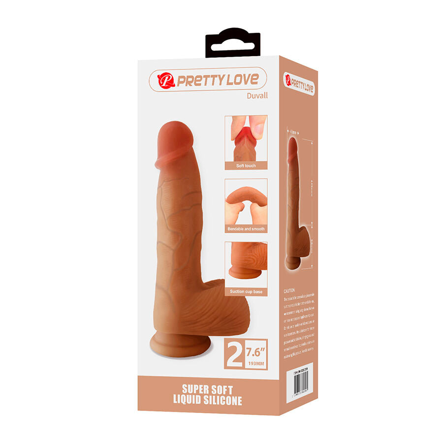 PRETTY LOVE - DUVALL REALISTISCHE DILDO MET ZUIGNAP 19,3 CM -Ø- 4,5 CM