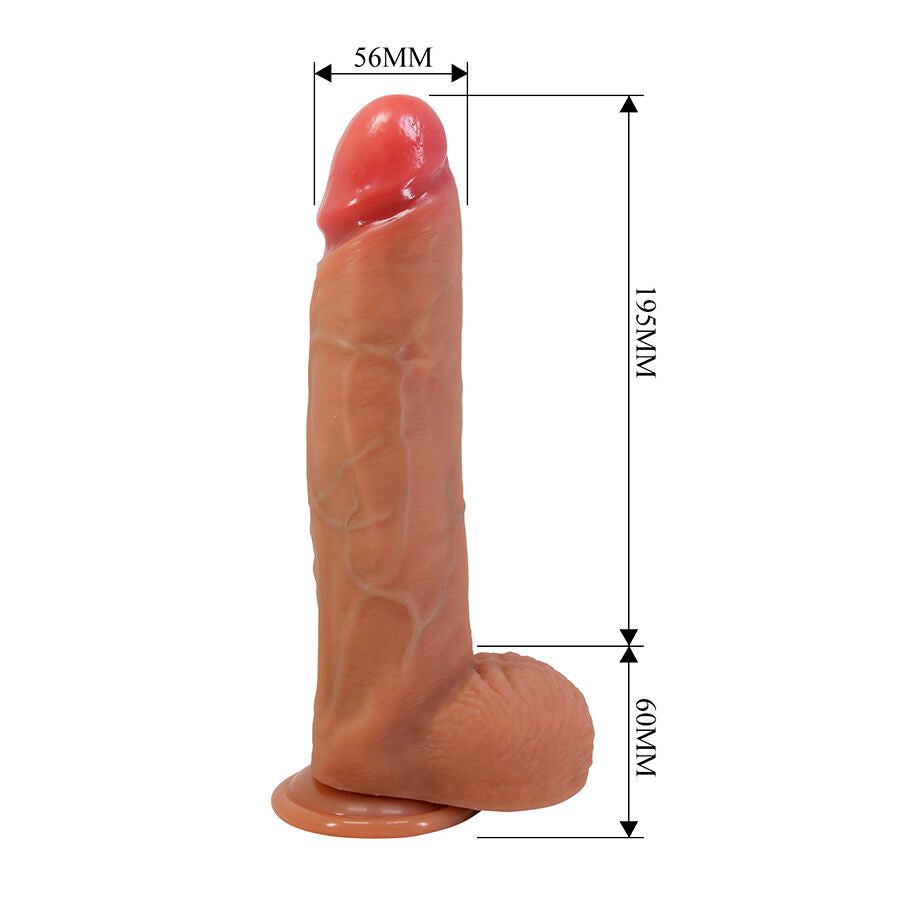 PRETTY LOVE - MENDEL REALISTISCHE DILDO MET ZUIGNAP 25,5 CM -Ø- 5,6 CM