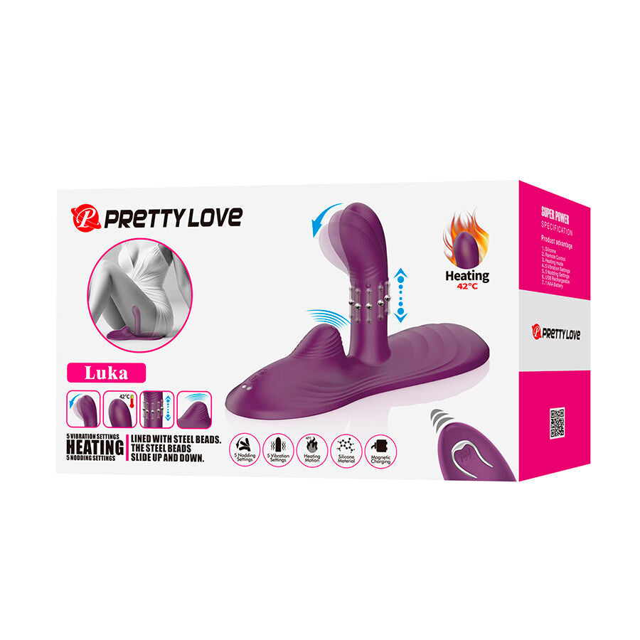 PRETTY LOVE - LUKA ZIT-VIBRATOR MET WARMTED EFFECT EN AFSTANDSBEDIENING