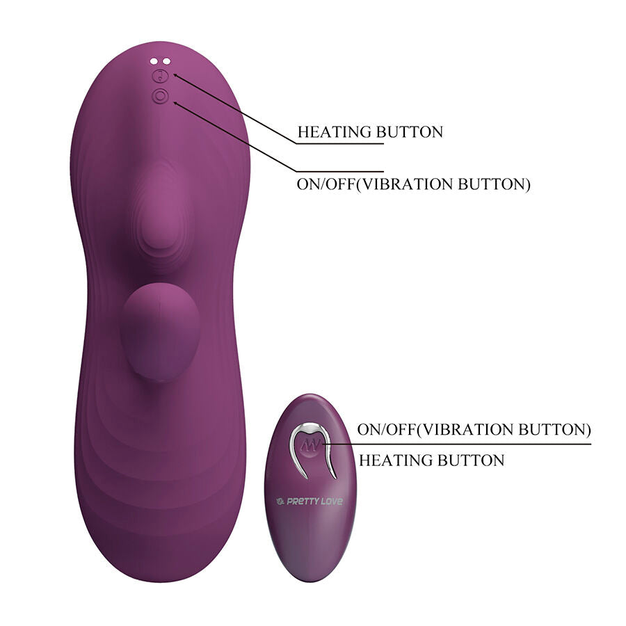PRETTY LOVE - LUKA ZIT-VIBRATOR MET WARMTED EFFECT EN AFSTANDSBEDIENING