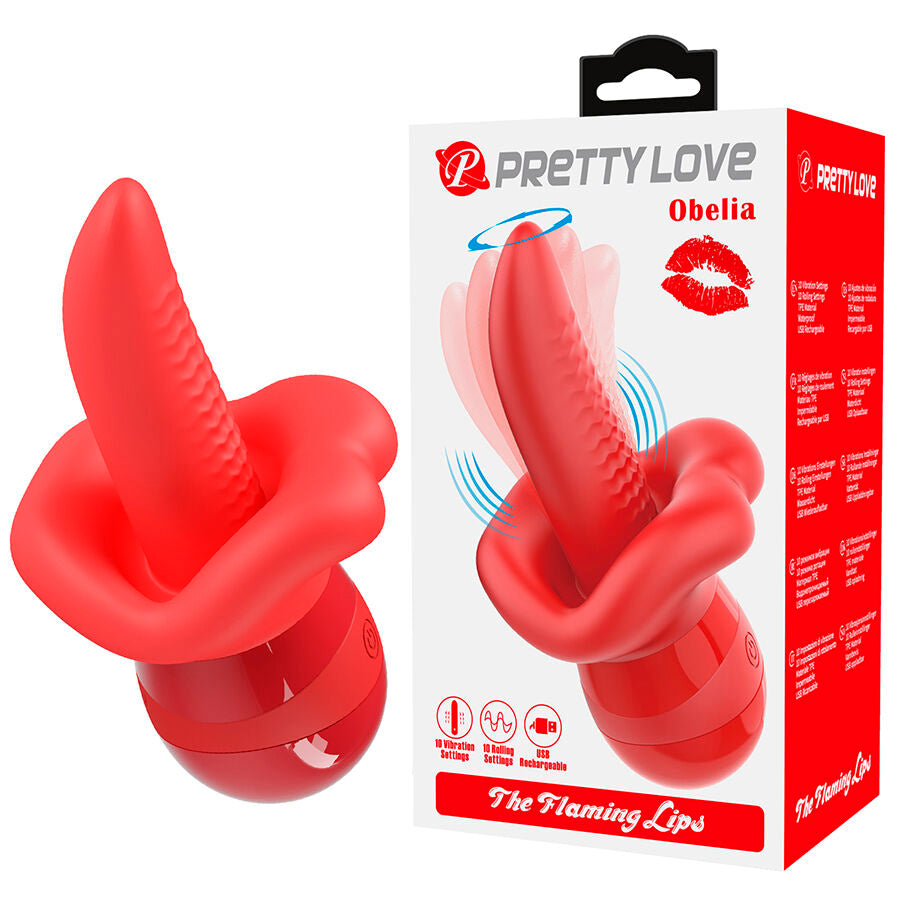 PRETTY LOVE - OBELIA MASTURBATOR TONGUE VIBRATOR MET ORBITALE BEWEGING