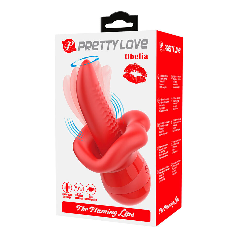 PRETTY LOVE - OBELIA MASTURBATOR TONGUE VIBRATOR MET ORBITALE BEWEGING