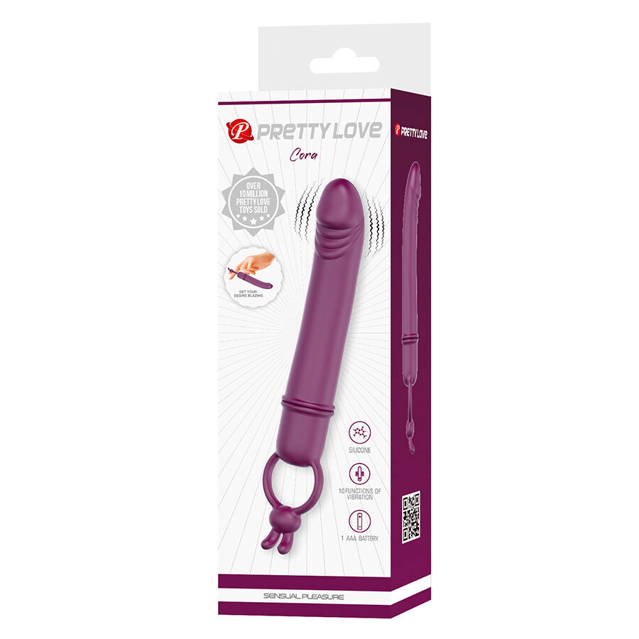 PRETTY LOVE - CORA VIBRATOR PENISVORM MET WEERSTANDSRING