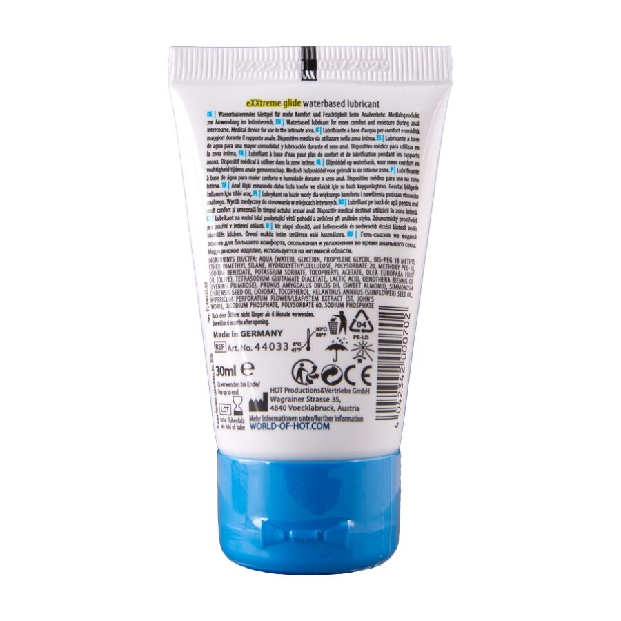 HOT - EXXTREME GLIDE GLIJMIDDEL OP WATERBASIS + COMFORT OLIE A+ 30 ML
