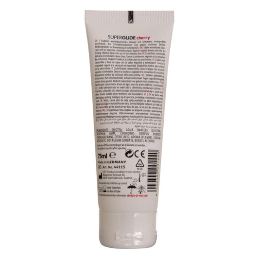 HOT - SUPERGLIDE EETBAAR GLIJMIDDEL OP WATERBASIS KERS 75 ML