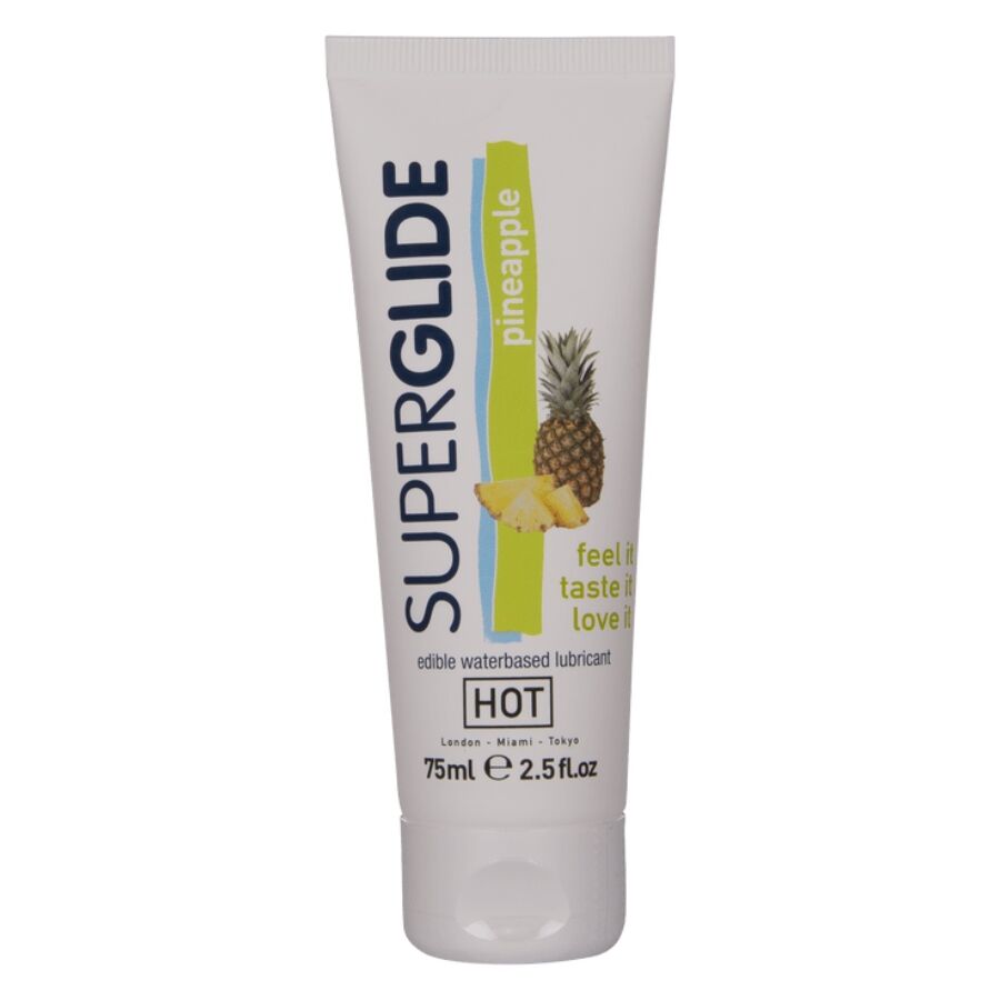 HOT - SUPERGLIDE EETBAAR GLIJMIDDEL OP WATERBASIS ANANAS 75 ML