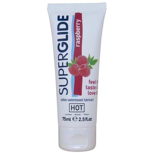 HET - SUPERGLIDE EETBAAR GLIJMIDDEL OP WATERBASIS FRAMBOOS 75 ML