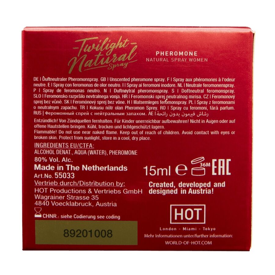 HOT - TWILIGHT FEROMONE NATUURLIJKE VROUWEN 15 ML