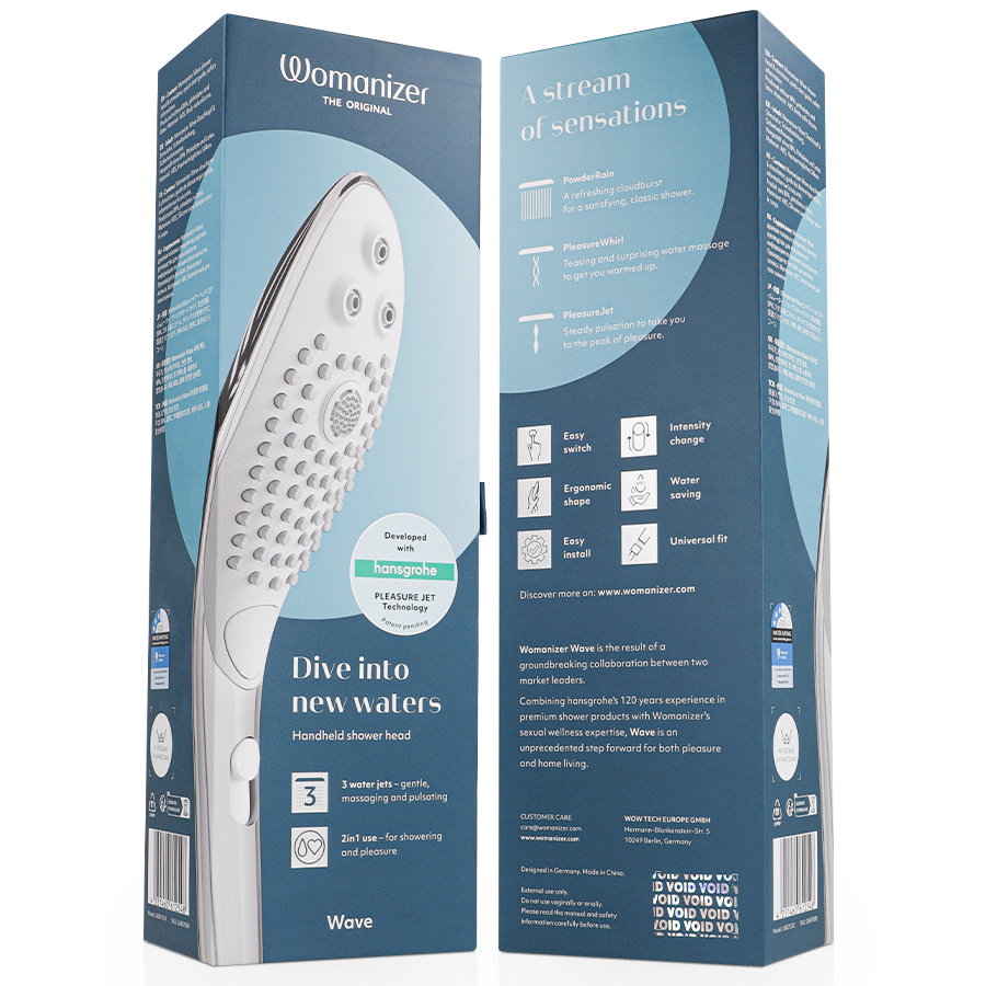 WOMANIZER - WAVE CLITORALE STIMULERENDE DOUCHEKOP CHROME
