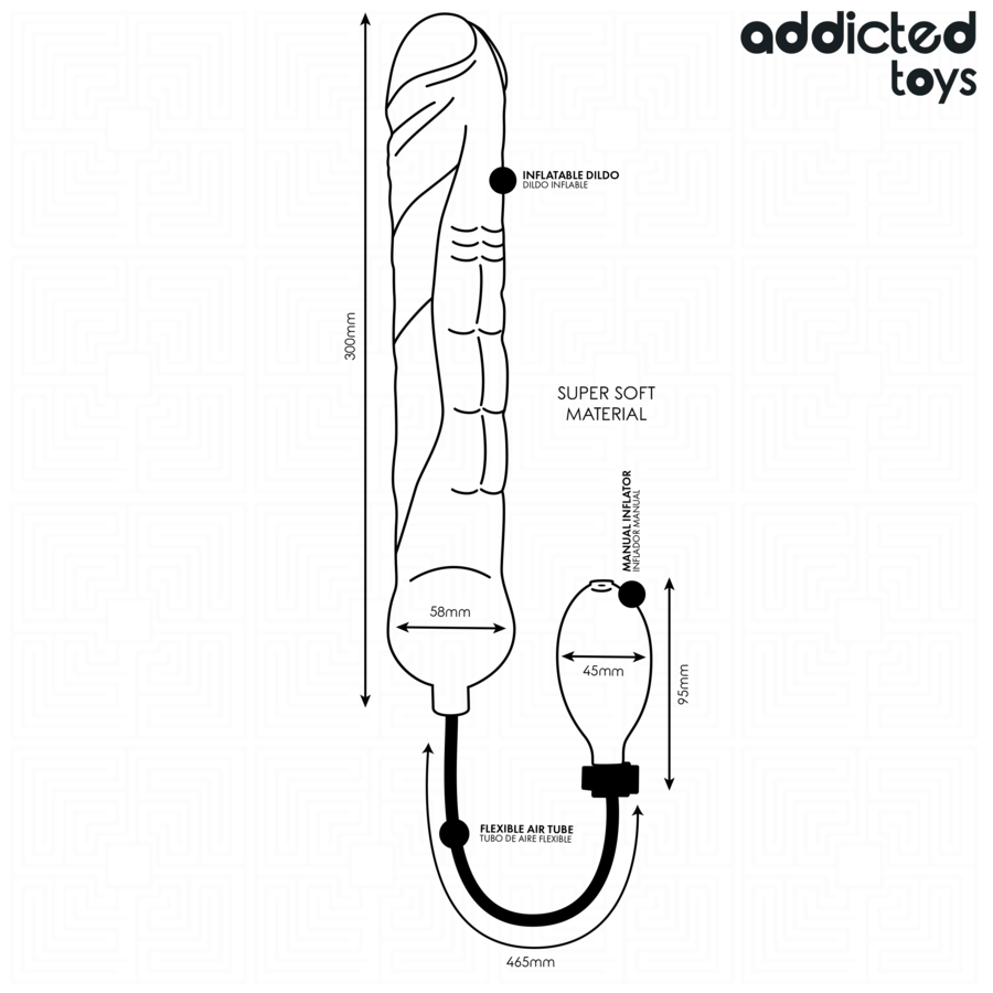 ADDICTED TOYS - OPBLAASBARE DILDO XL MODEL 5