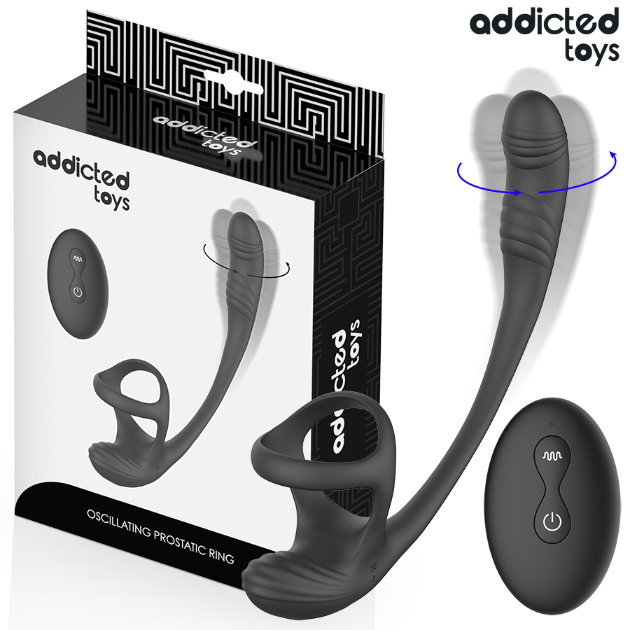 ADDICTED TOYS - ANAALPLUG MET TRILLING EN 360º GOLVENDE- EN TEELBALSTIMULATOR