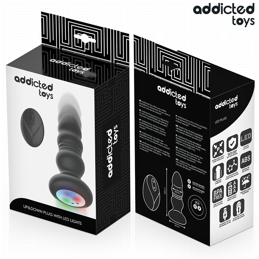 ADDICTED TOYS - STUWENDE VIBRERENDE ANAALPLUG, AFSTANDSBEDIENING MET LED-LICHT