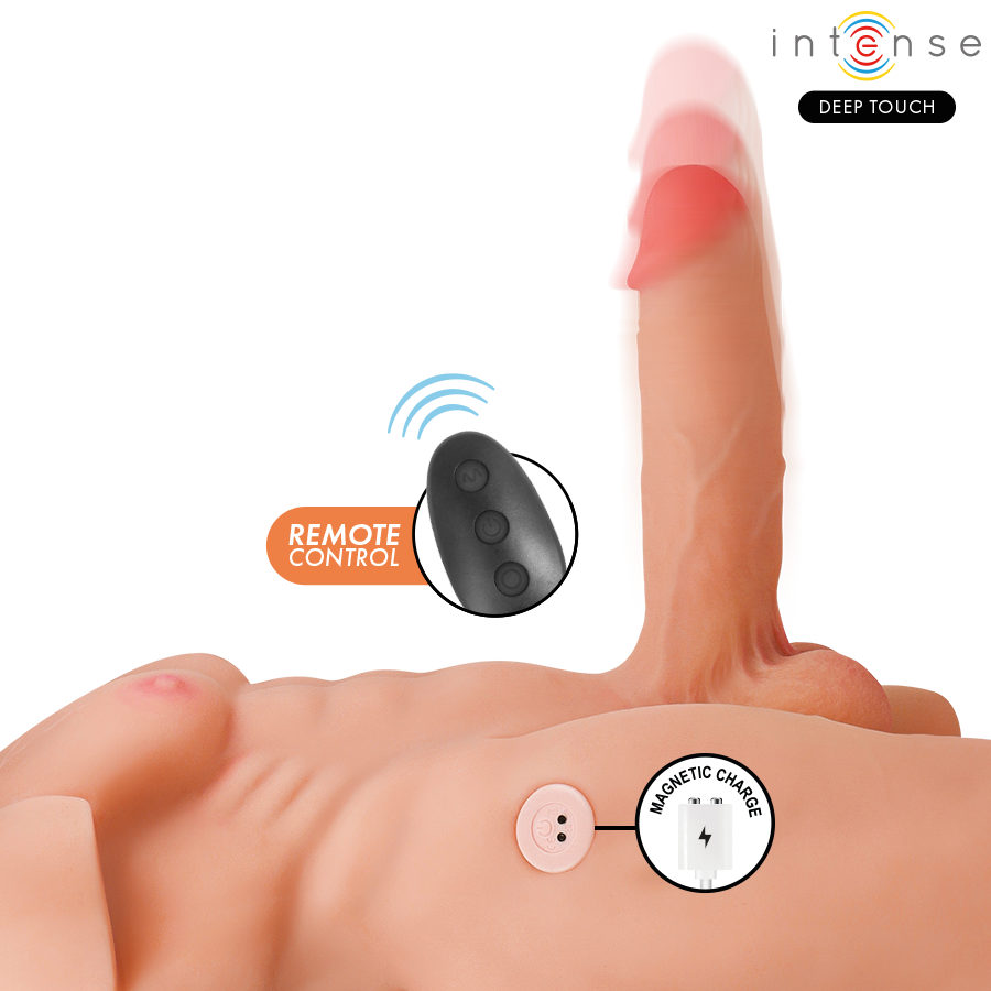 INTENSE DEEP TOUCH - MARTY TORSO MET ANUS EN REALISTISCHE DILDO MET DUWFUNCTIE EN VIBRATIE, AFSTANDSBEDIENING, 6,2 KG