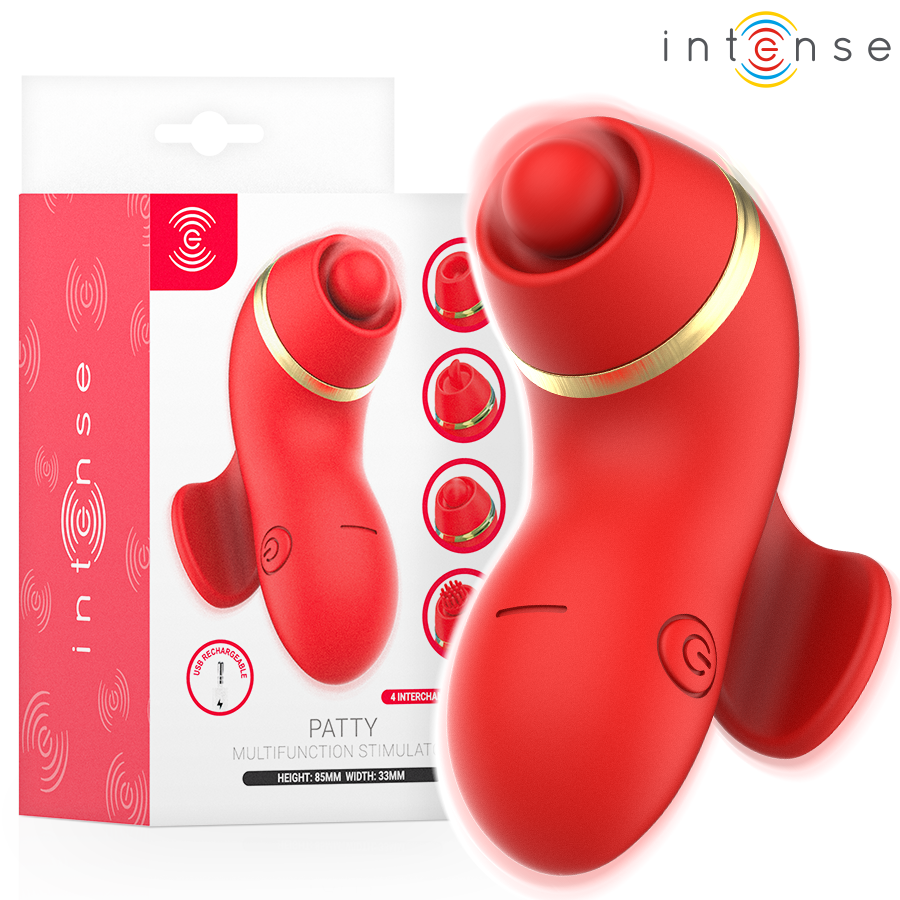 INTENS - PATTY-STIMULATOR MET 4 KOPPEN, ZUIGEN, KLOPPEN, KITZELEN EN LIKKEN