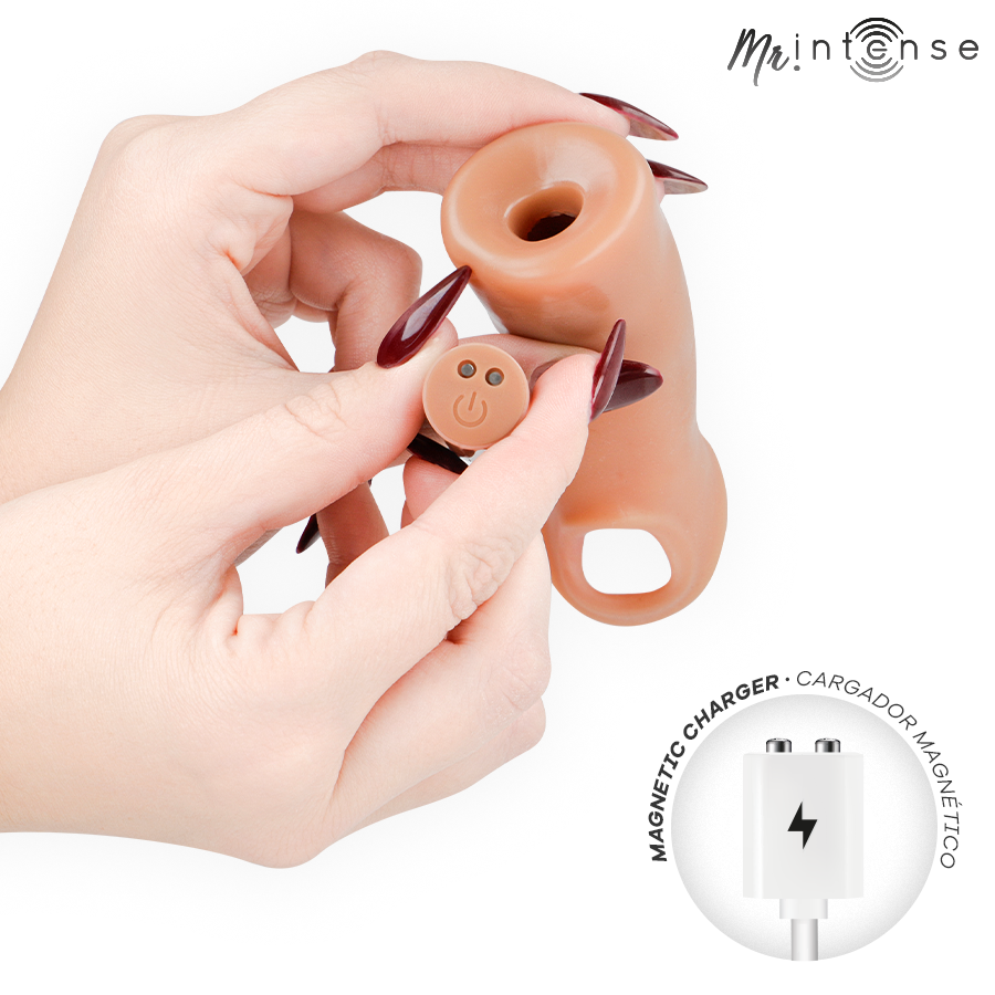 MR INTENSE - ARNOLD M VIBRATOR SILICONE PENIS SLEEVE WITH REMOTE CONTROL 14.5 CM -Ø- 4 CM