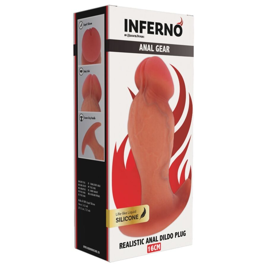 VERBORGEN VERLANGEN - INFERNO REALISTISCHE BUTTPLUG 16 CM
