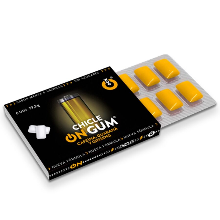 WUG GUM - MET CAFEÏNE, GINSENG EN GUARANA GOM 1 X 8 STUKS