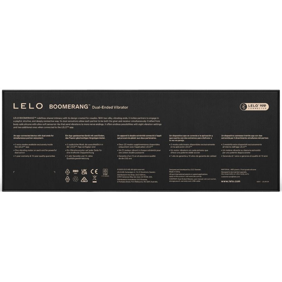 LELO - BOOMERANG DUBBELZIJDIGE VIBRATOR CERISE