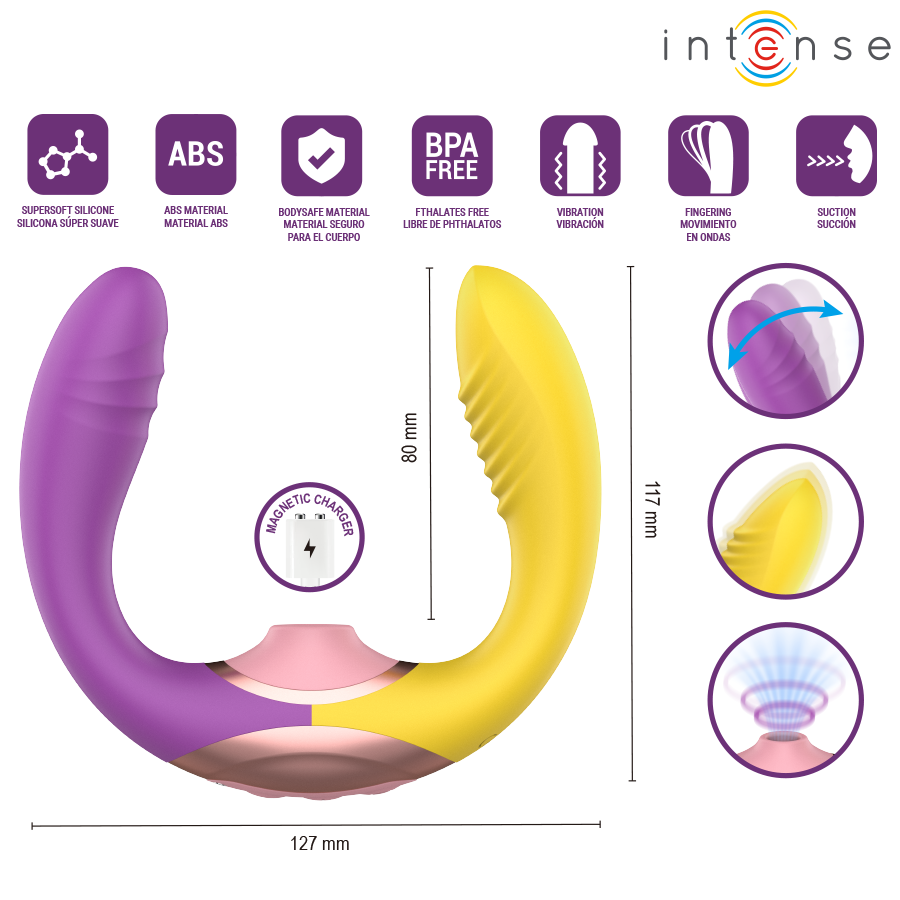 INTENSE - WILLOW 3-IN-1 STIMULATOR MET ZUIG- EN TRILLINGSFUNCTIE