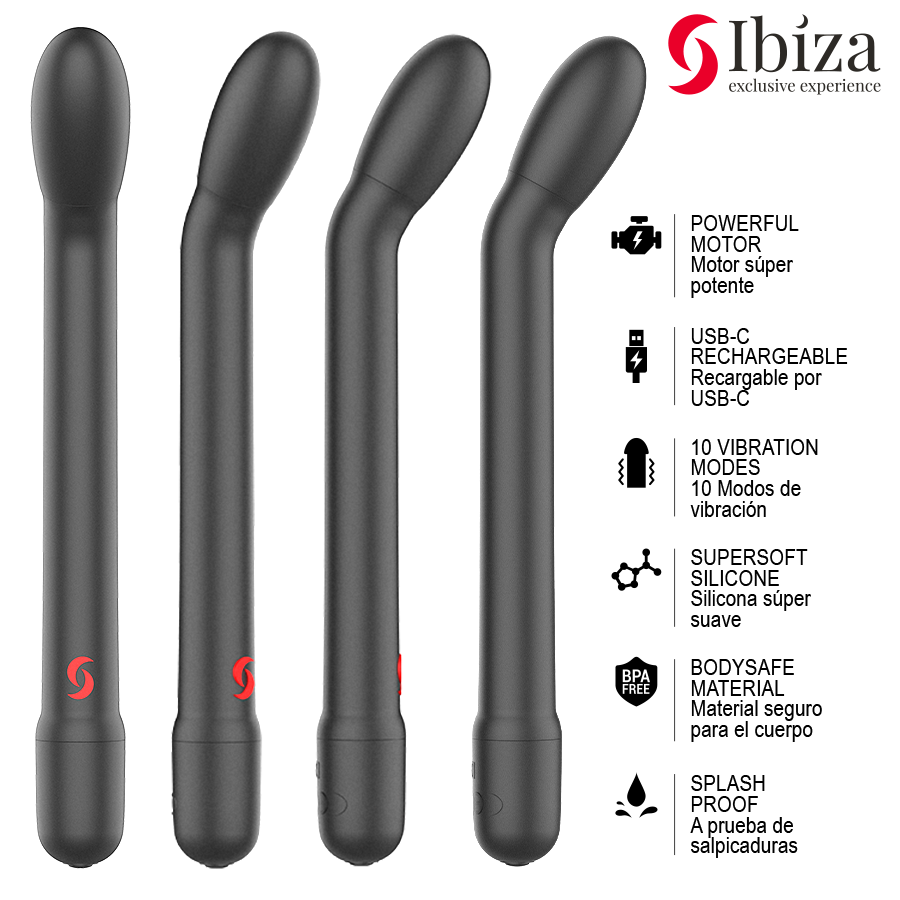 IBIZA - BLACK G-SPOT VIBRATOR WITH VIBRATION