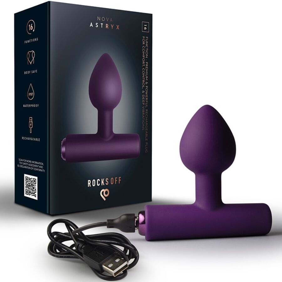 ROCKS-OFF - NOVA ASTRYX OPLAADBARE PREMIUM & KRACHTIGE ANALE PLUG 16 FUNCTIES PAARS