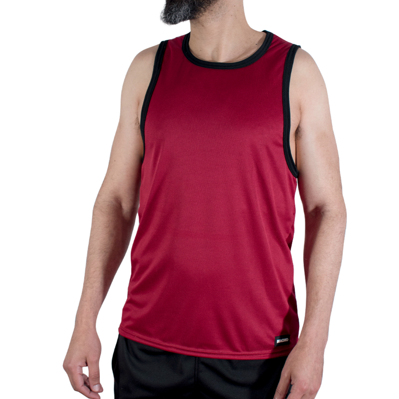 MACHO - CMV003 MAROON GYM T-SHIRT L/XL
