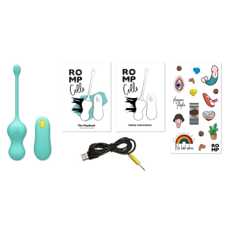 ROMP - CELLO MULTIFUNCTION VIBREREND EI TURQUOISE AFSTANDSBEDIENING