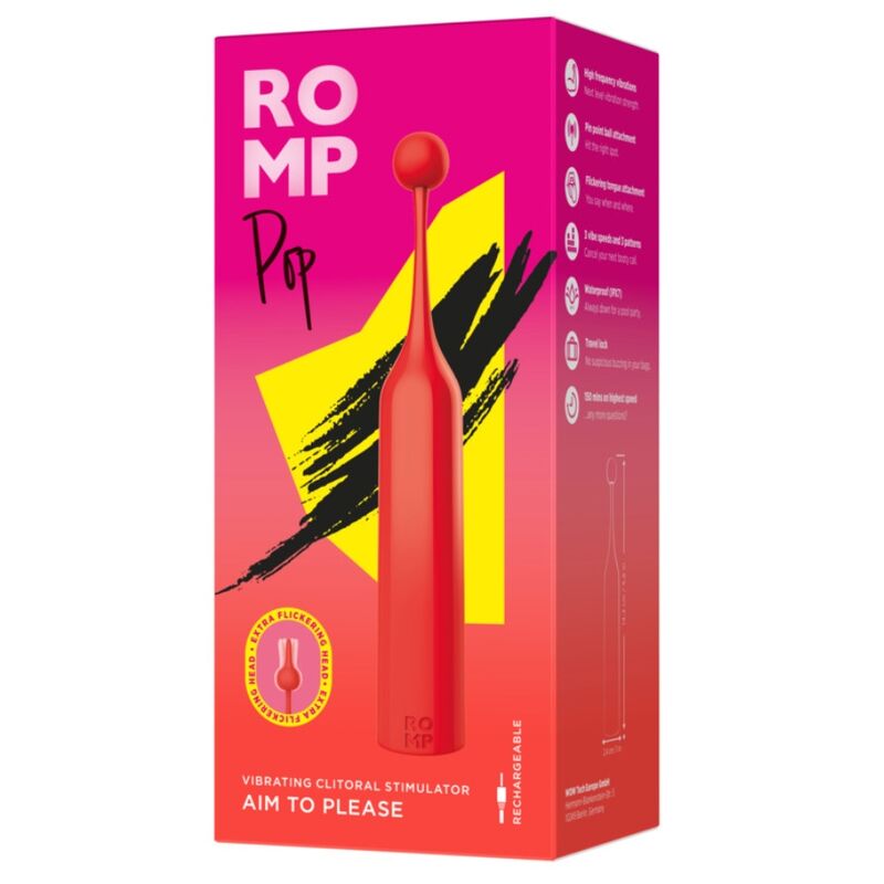 ROMP - POP HOOGFREQUENTE CLITORISSTIMULATOR ROOD