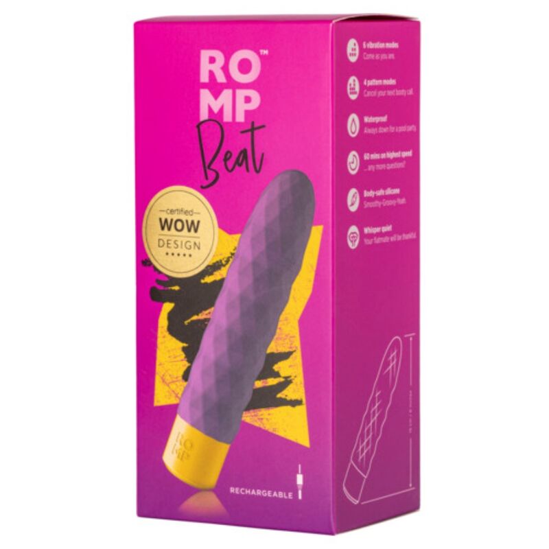 ROMP - BEAT MINI MULTIFUNCTIONELE VIBRERENDE KOGEL VIOLET