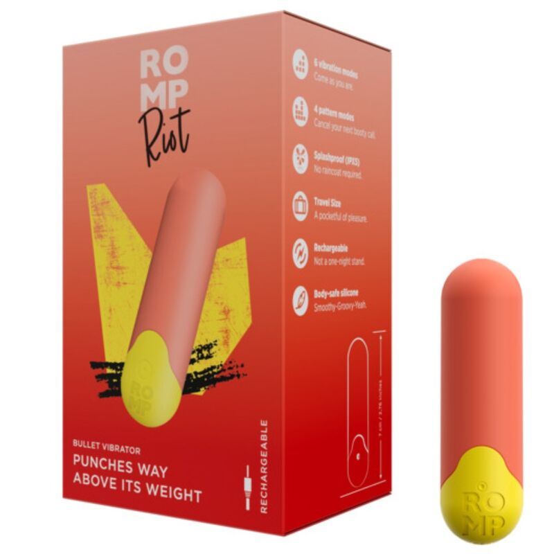 ROMP - RIOT MULTIFUNCTION VIBRATING BULLET ORANJE + GEEL