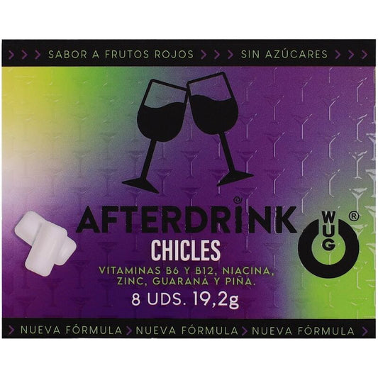 WUG After Drink – De functionele kauwgom die je helpt om na een avondje uit weer energie op te doen. BLISTER VAN 8 STUKS