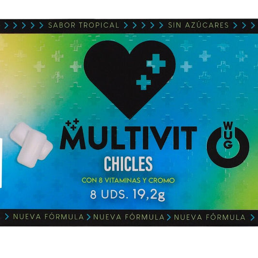 WUG Multivit - De functionele kauwgom die elke dag je weerstand versterkt. BLISTER VAN 8 STUKS