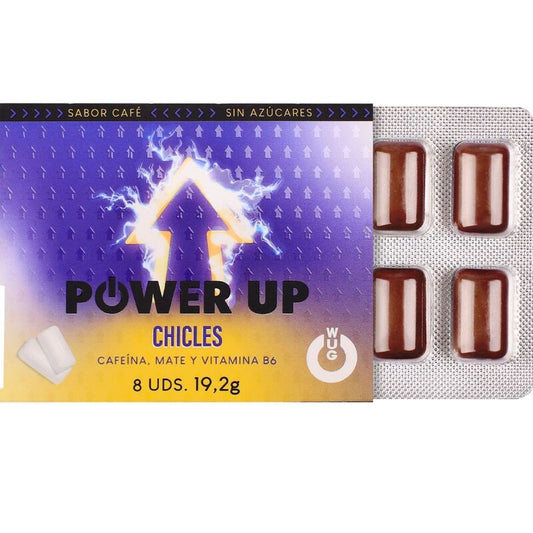 WUG Power Up - Energie Kauwgom voor Concentratie en Uithoudingsvermogen BLISTER 8 STUKS