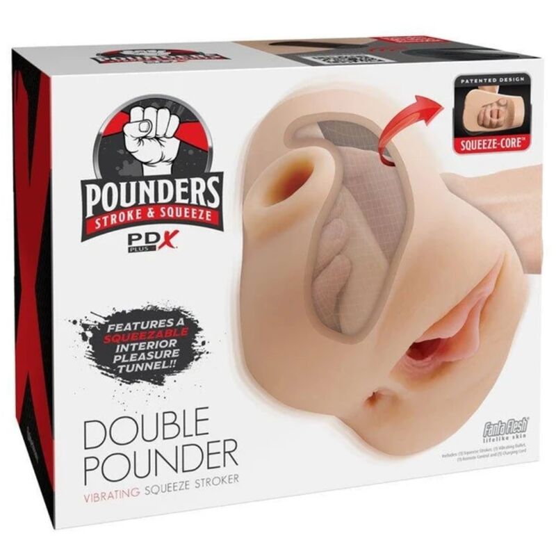 PDX PLUS - DOUBLE POUNDER TRILLENDE KNEL STROKER LICHT 20.5 CM