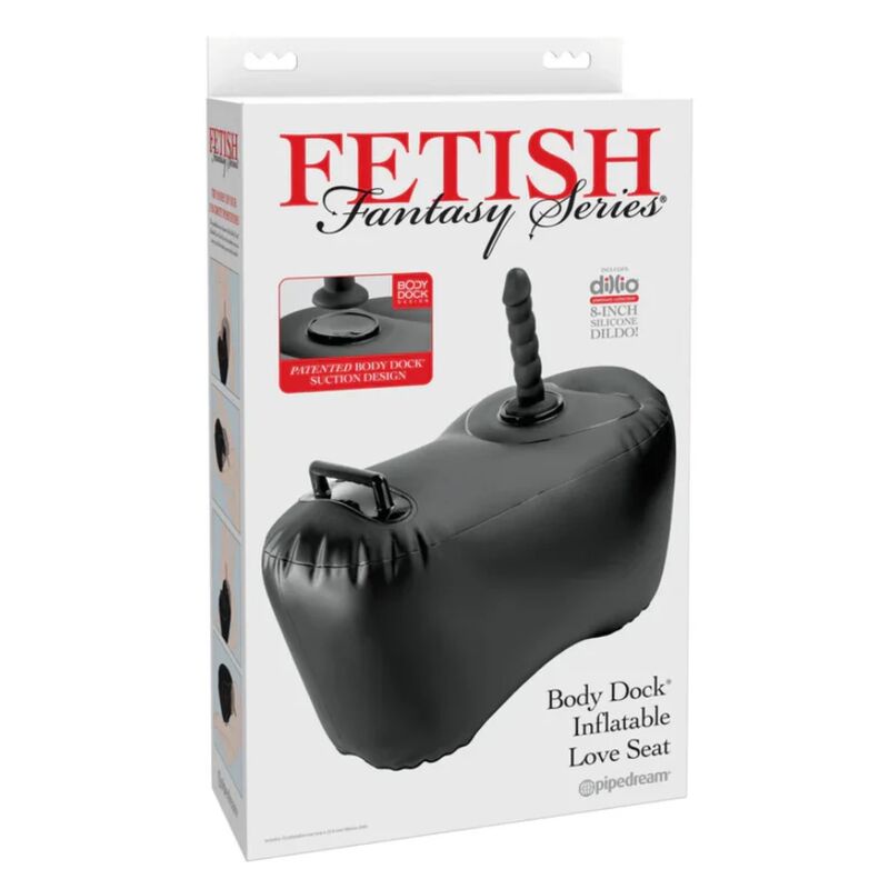 FETISH FANTASY SERIES - OPBLAASBAAR LIEVEZITJE MET DILDO BODY DOCK 69,2 CM ZWART