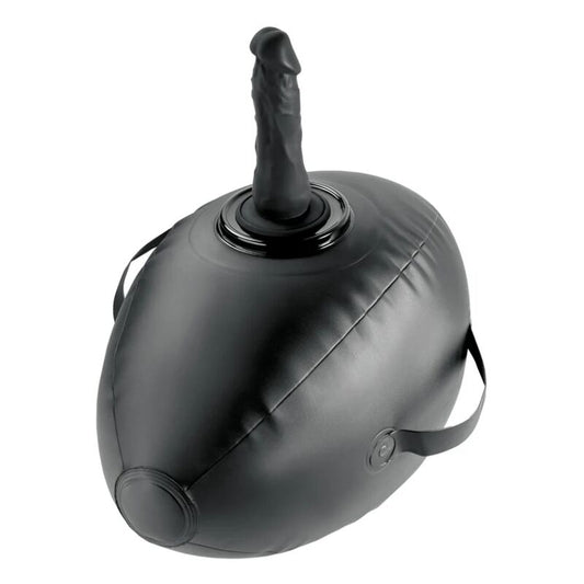 FETISH FANTASIE SERIE - BODY DOCK OPBLAASBARE LIEFDESBAL MET DILDO ZWART 41,9 CM