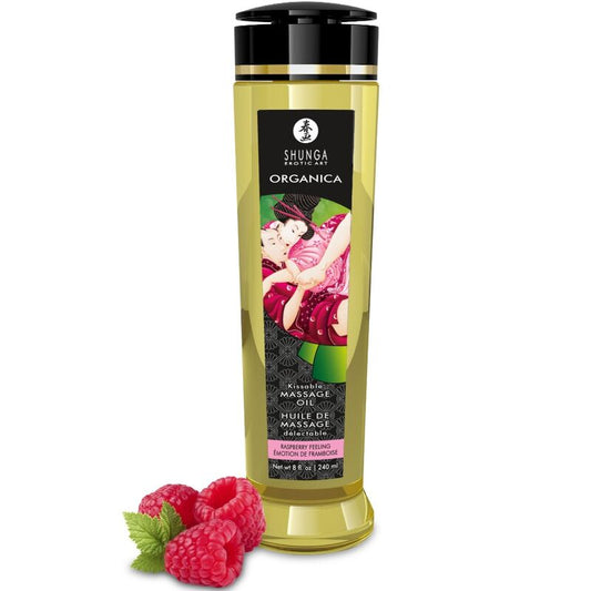 SHUNGA - BIOLOGISCHE MASSAGEOLIE FRAMBOOS GEVOEL 240 ML
