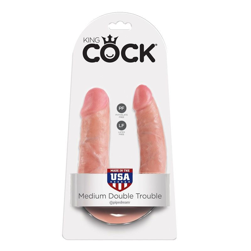 KING COCK - U-VORMIG MEDIUM DUBBELE TROUBLE FLESH 13.9 CM