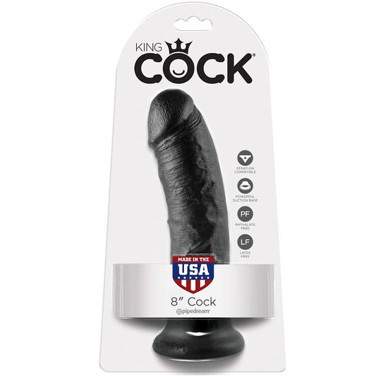 KING COCK - 8 DILDO ZWART 20.3 CM
